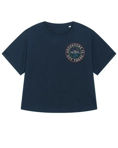 watapparel watapparel Oversize T-Shirt Frauen Adventure is out there, French navy, – Produktbild 1 von 2