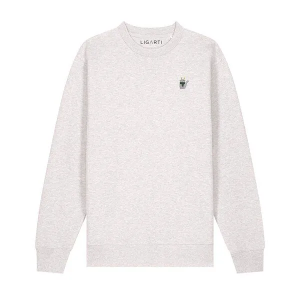 LIGARTI Bestickter Pullover – Babette die Winter-Katze – LIGARTI Tiermanufaktur, Hellgrau, – Produktbild 1 von 3