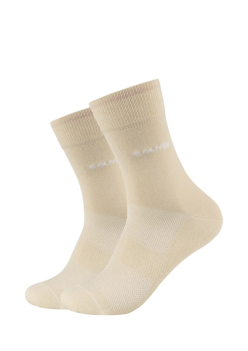 s.Oliver s.Oliver Bambus-Kurzsocken im 2er-Pack, Gelb, – Produktbild 1 von 4
