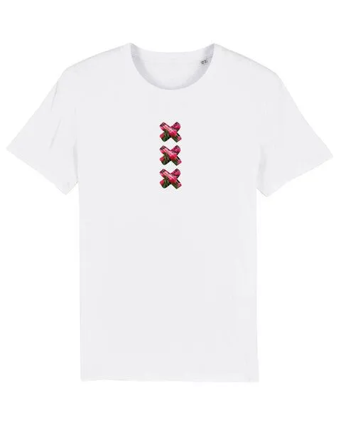 Human Family Human Family Bio Herren City T-Shirt "Amsterdam - XXX Tulip", Weiss, – Produktbild 2 von 2