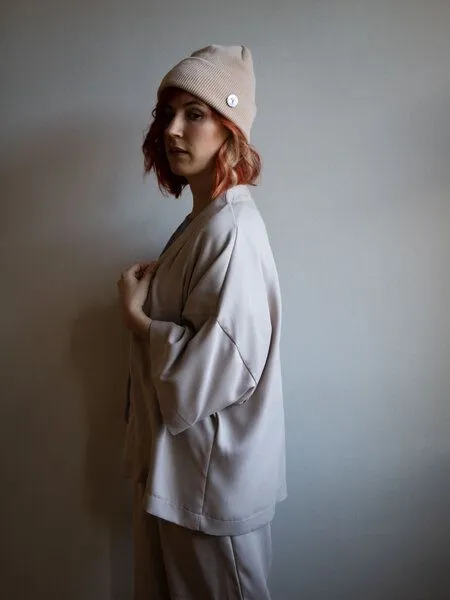Ecostories Ecostories Oversize Kimono aus Lyocell, Sand, – Produktbild 2 von 4