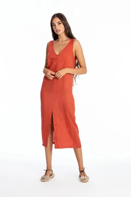 RAVENS VIEW IBIZA RAVENS VIEW IBIZA Damen vegan Kleid Chlöe Terrakotta Orange – Produktbild 1 von 1