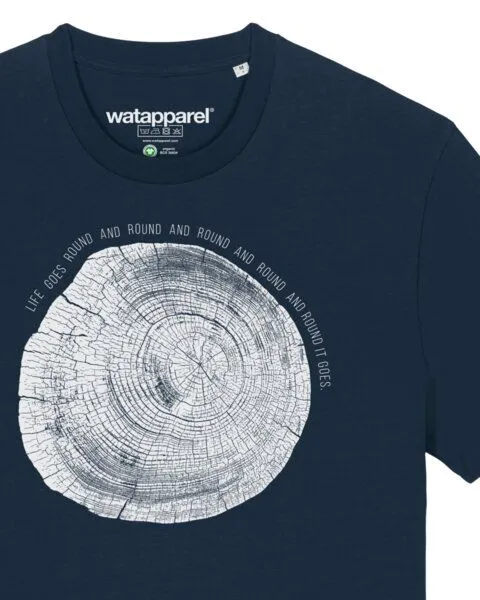 watapparel watapparel T-Shirt Unisex Baumscheibe, French navy, – Produktbild 3 von 4