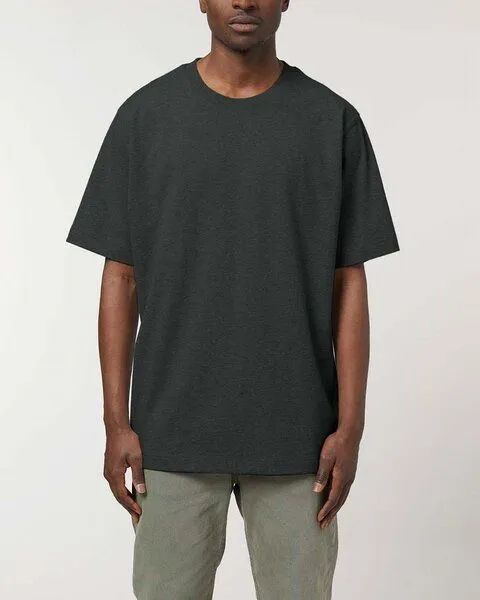 YTWOO YTWOO Sehr dickes Unisex T-Shirt | 240 g/qm | Top Premium Bio-Baumwolle, Dark heather grey, – Produktbild 2 von 4