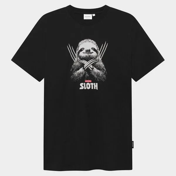 Dedicated DEDICATED T-Shirt aus Biobaumwolle "Stockholm" - Sloth, Schwarz, – Produktbild 3 von 3
