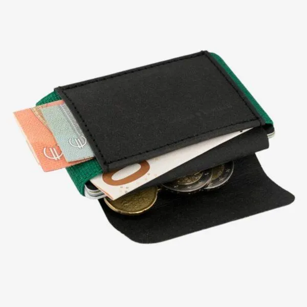 ANDERS & KOMISCH ANDERS & KOMISCH Kleiner Geldbeutel mit Münzfach - MINI PRO Wallet, Schwarz/grün, – Produktbild 3 von 4