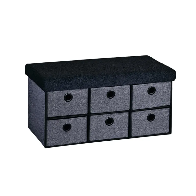 Kesper Sitzbank mit Aufbewahrungsboxen, Grau | schwarz, – Produktbild 1 von 4