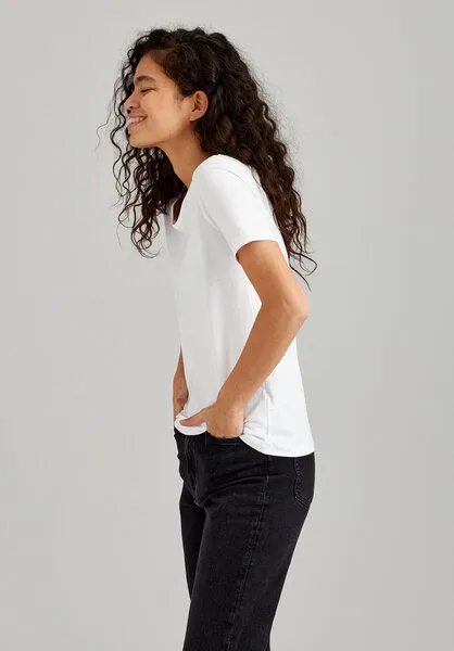 THOKKTHOKK ThokkThokk Damen T-Shirt Bio Fair, Weiss, – Produktbild 5 von 7