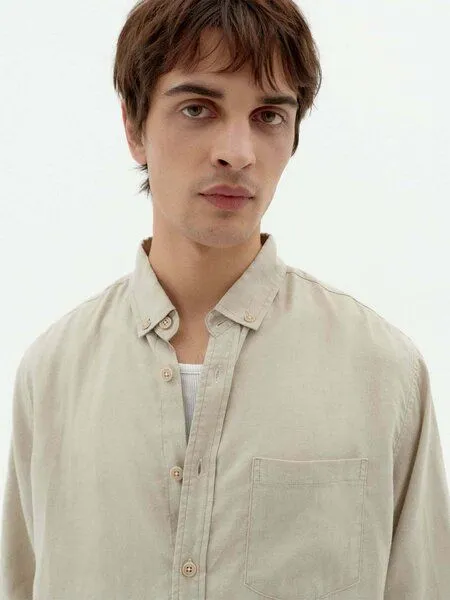 thinking mu thinking mu Hemd - Ant Shirt - aus biologischen Materialien, Oatmeal (beige), – Produktbild 3 von 4