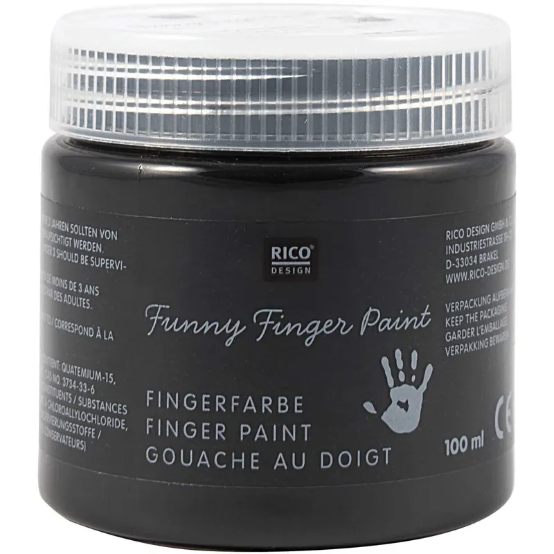Rico Design Rico Design Fingerfarbe 100ml Schwarz, Schwarz, – Produktbild 1 von 1