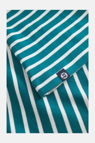 Hanseheld Hanseheld Streifenshirt Damen Langarm GOTS Organic, Petrol-natur, – Produktbild 4 von 4
