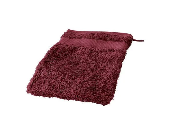Cotonea Cotonea Bio Frottier-Waschhandschuh, Bordeaux (rot), – Produktbild 2 von 3