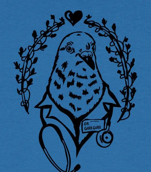 päfjes päfjes Taube Dr. Gurr Gurr - Fair Wear Unisex Bio Vegan T-Shirt, Blau (mindful blue), – Produktbild 4 von 4