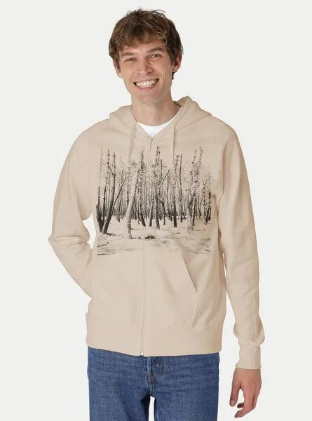 Peaces.bio - handbedruckte Biomode Peaces.bio - handbedruckte Biomode Herren Zip-Hoodie Woodland, Sand, – Produktbild 2 von 2