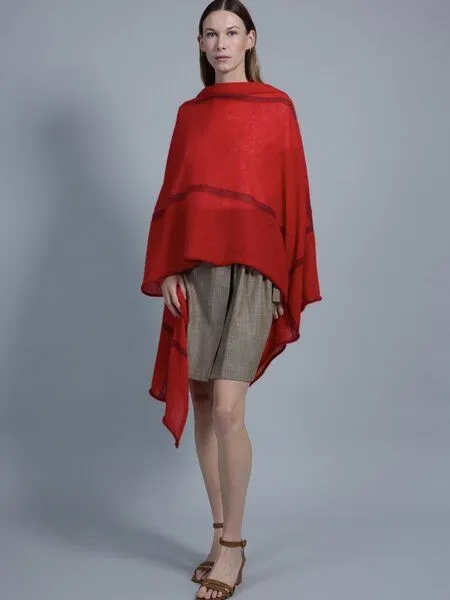 Susan's Fashion Susan's Fashion roter Mohairschal Theresa, Rot, – Produktbild 3 von 4