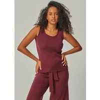 YOU LOOK PERFECT YOU LOOK PERFECT 100% Merino Rippen-Stricktop "Blossom", Bordeaux (rot), – Produktbild 1 von 1