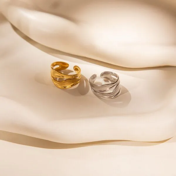 ELEKTROPULLI Elektropulli Größenverstellbarer Flow Ring, Gold, – Produktbild 4 von 7
