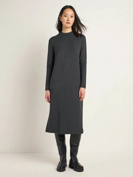 LANIUS LANIUS Midikleid aus TENCEL Lyocell, Anthra melange, – Produktbild 2 von 4