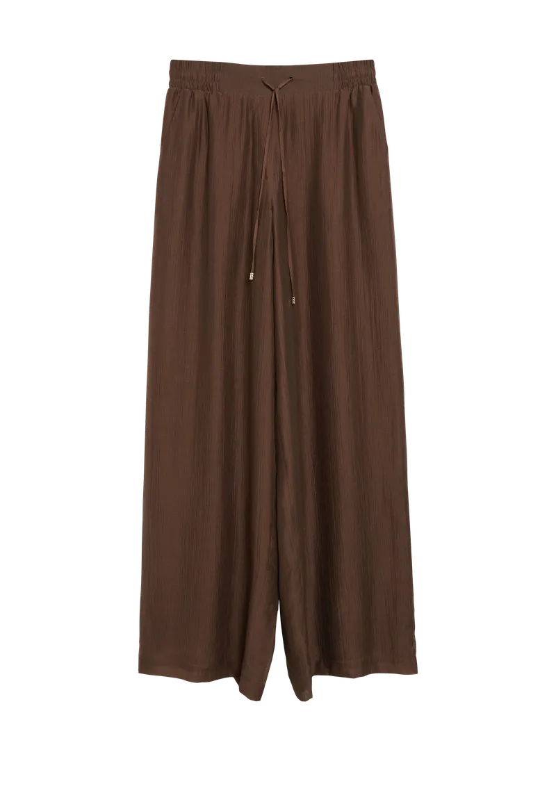 s.Oliver s.Oliver Semitransparente Lyocellmix-Hose mit hohem Bund, Braun, – Produktbild 1 von 3
