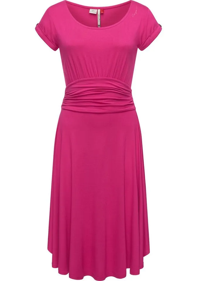 ragwear ragwear Sommerkleid Yvone Solid leichtes Jersey-Kleid mit Taillengürtel, Rot, – Produktbild 1 von 2