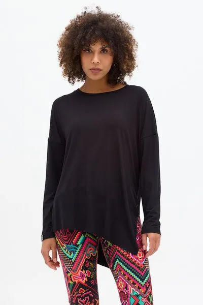 KOKOworld Bluse Seki – Basic-Bluse mit langen Ärmeln – Boot-Ausschnitt – Viscose mit Elasthan – Fair produziert in Polen – KOKOworld, Schwarz (black), – Produktbild 1 von 4