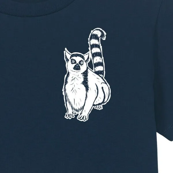 Spangeltangel Spangeltangel Kinder-T-Shirt "Lemuren", Biobaumwolle, Affe, Kurzarm, Navy, – Produktbild 3 von 4