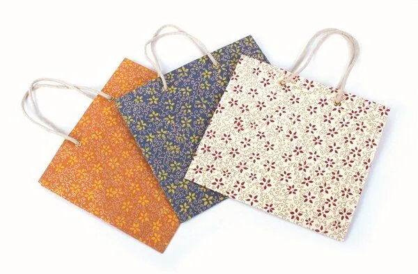 El Puente El Puente Geschenktaschen "Floral", 3er-Set | Fair Trade & Handmade aus Indien, Natur, – Produktbild 1 von 1