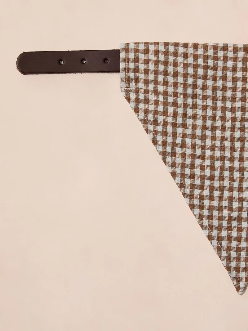Vertbaudet Bandana für Hunde aus Baumwolle, Beige kariert, – Produktbild 4 von 4