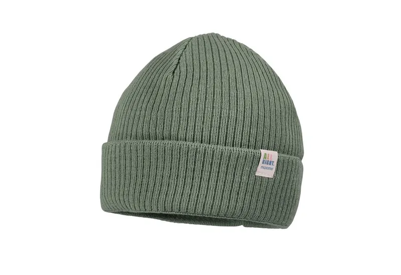 Maximo Maximo Strickmütze GOTS MINI-Mütze, Rippe, Umschlag (1-St), Grün, – Produktbild 1 von 1