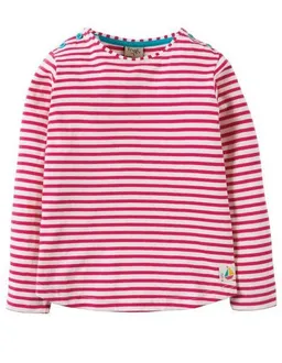 Frugi Frugi Maritimes Langarm-Shirt im pink-weissen Ringellook Louise Stripe Top – Produktbild 1 von 1