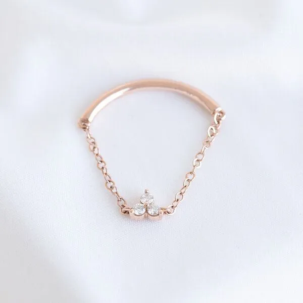 Eppi Eppi Minimalistischer Ring mit Lab Grown Diamanten Cybill, Weiss, – Produktbild 1 von 4