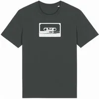 ilovemixtapes ilovemixtapes Unisex Bio-T-Shirt mit C90 Kassetten-Motiv – Anthrazit, handbedruckt in Weiß – Produktbild 1 von 1