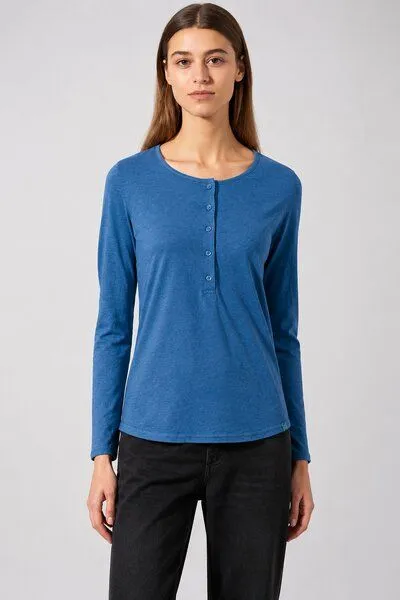 HempAge HempAge Damen Longsleeve Hanf/Bio-Baumwolle, Sea, – Produktbild 2 von 4