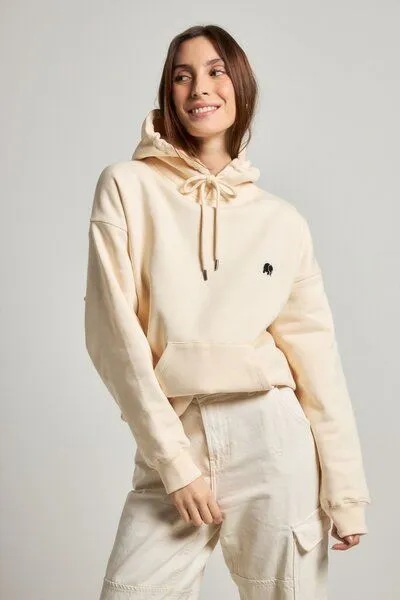 Trendsplant Trendsplant Women's Explanada Organic Oversized Hoodie Ivory, Beige, – Produktbild 3 von 4