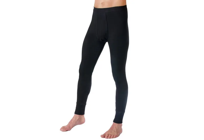 HERMKO Lange Unterhose 3540 mit Eingriff,100 % Bio-Baumwolle, Weichbund, elast. Beinabschlüsse, Schwarz, – Produktbild 1 von 2