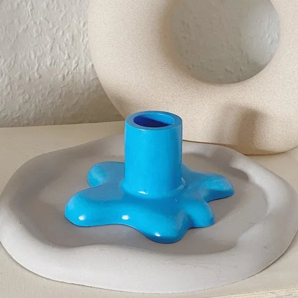 Just a decent day Just a decent day Handgemachter Kerzenständer, Blau, – Produktbild 2 von 4
