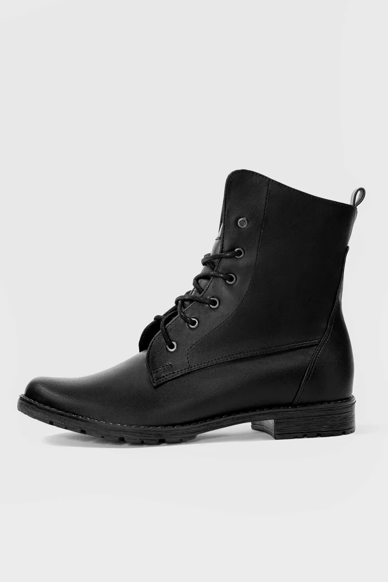 BOHEMA BOHEMA Damen vegan Stiefel Workers No. 2 Schwarz, Schwarz, – Produktbild 2 von 2