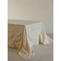 erlich textil Onomao x erlich textil drapierte Tischdecke aus Bio-Baumwolle, Leinen Mix, made in Europe, Natur, – Produktbild 1 von 1