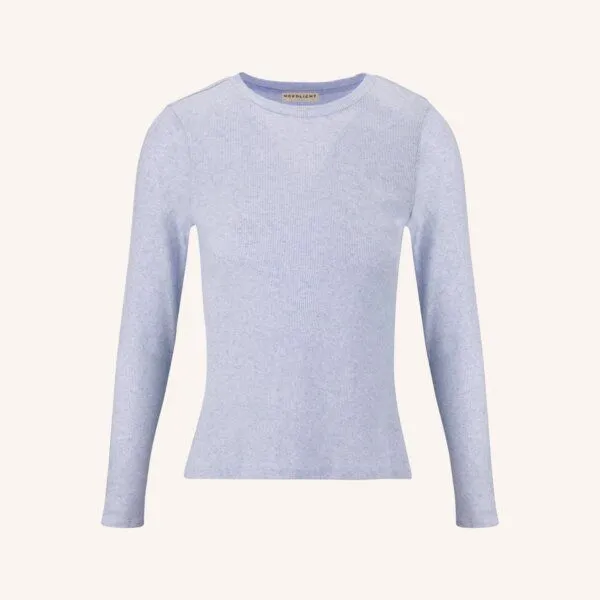 NORDLICHT NORDLICHT Geripptes Langarmshirt Lica aus Bio-Baumwolle, Blau, – Produktbild 2 von 4
