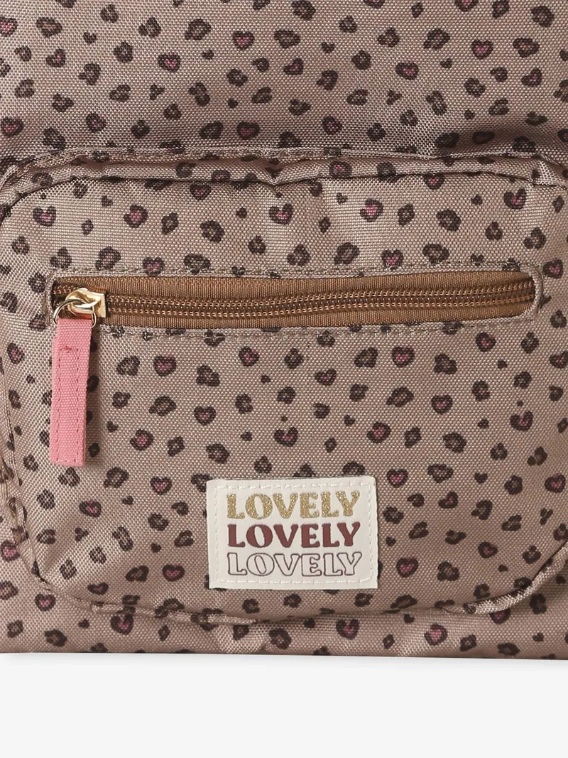 Vertbaudet Mädchen Kita-Rucksack mit Leopardenprint, Beige, – Produktbild 2 von 4