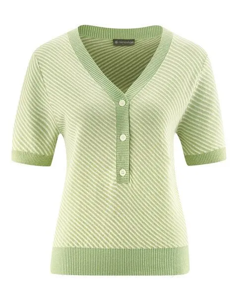HempAge HempAge Damen Halbarmpullover Hanf/Biobaumwolle, Matcha(grün), – Produktbild 2 von 4