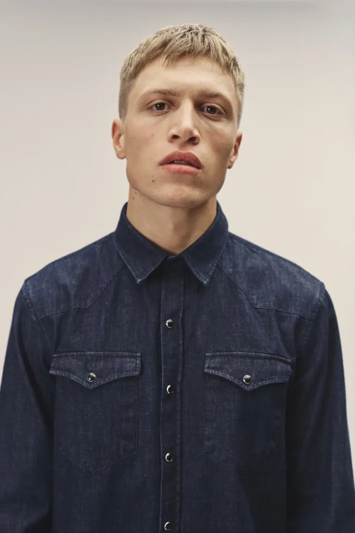 WOTE WOTE Herren vegan Denim Hemd Darkindigo, Dunkelblau, – Produktbild 2 von 2