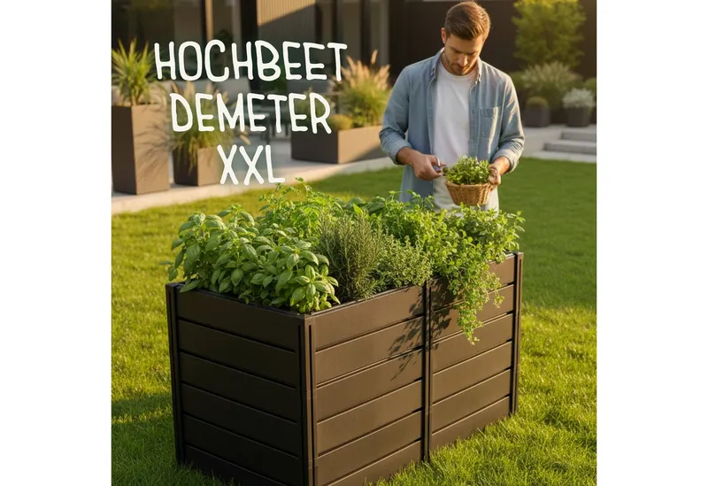 KHW KHW Hochbeet Demeter XXL (Spar-Set), platzsparende Bauweise, erweiterbar, BxTxH: 158x82x92 cm, Grau, – Produktbild 1 von 4