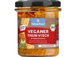 followfood followfood Veganer ThunVisch in Tomatensauce, 180 g – Produktbild 1 von 1