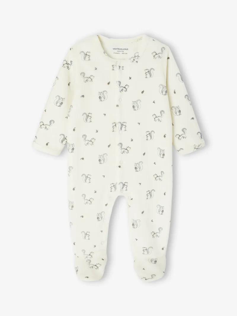 Vertbaudet 2er-Pack Baby Samt-Strampler mit Tier-Print, Beige, – Produktbild 3 von 3
