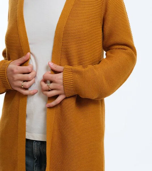 Gary Mash GARY MASH Long-Cardigan Alamo aus Biobaumwolle, Senfgelb, – Produktbild 2 von 4