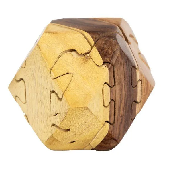 El Puente El Puente Puzzle-Würfel | Fair Trade & Handmade aus Indien, Natur, – Produktbild 1 von 2