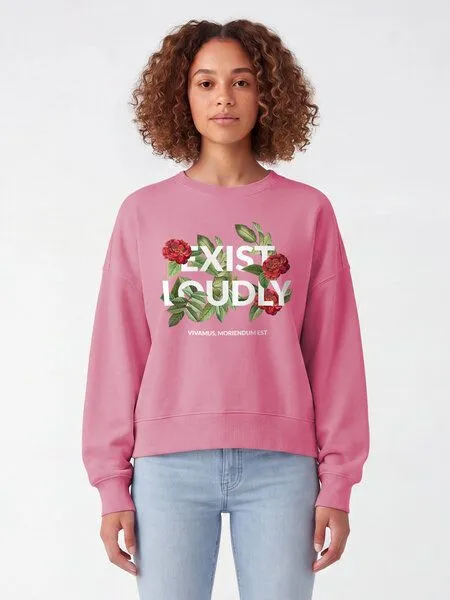 watapparel watapparel Sweatshirt Frauen Exist Loudly, Bubble pink, – Produktbild 2 von 3