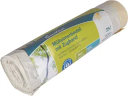 Secolan Secolan Mülleimerbeutel mit Zugband 35 Liter, 20 Stück, 28 µ, weiß – Produktbild 1 von 1
