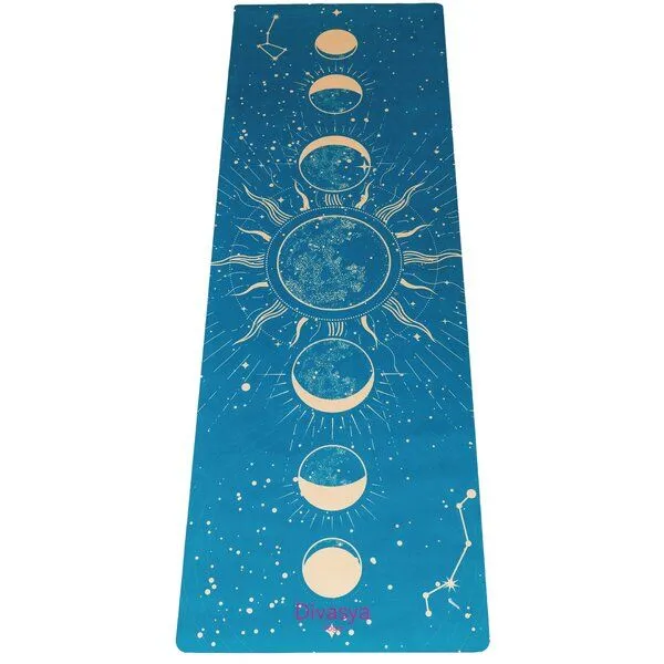 Divasya Divasya Reise Yogamatte aus Naturkautschuk & recycelter Mikrofaser, Blau - blue moon, – Produktbild 1 von 5